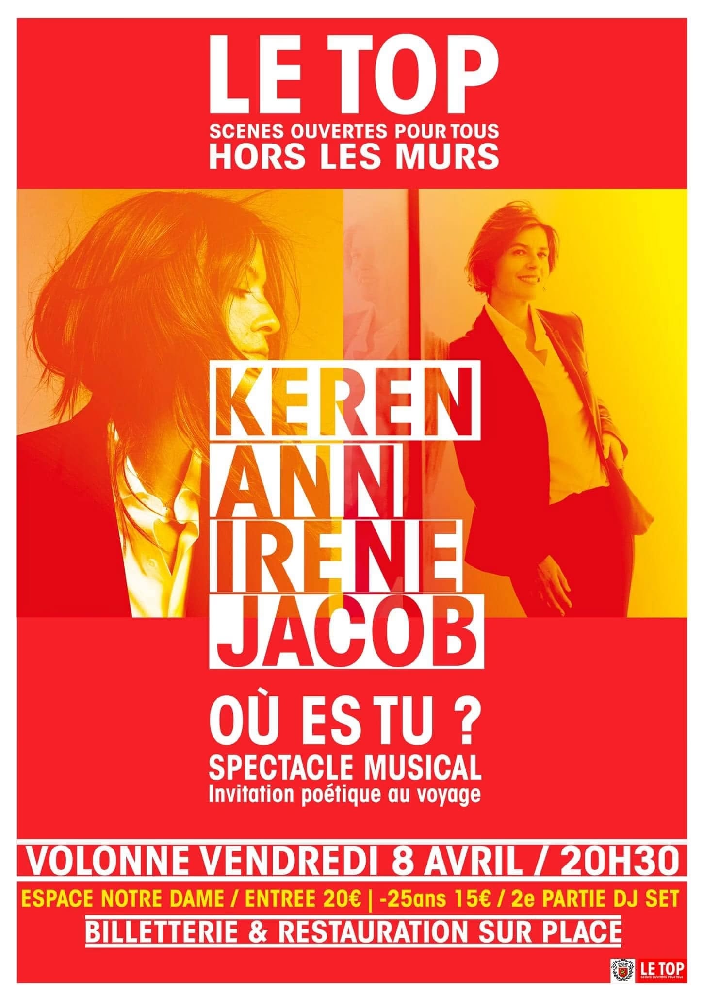 Affiche Keren Ann et Irène Jacob, hors les murs